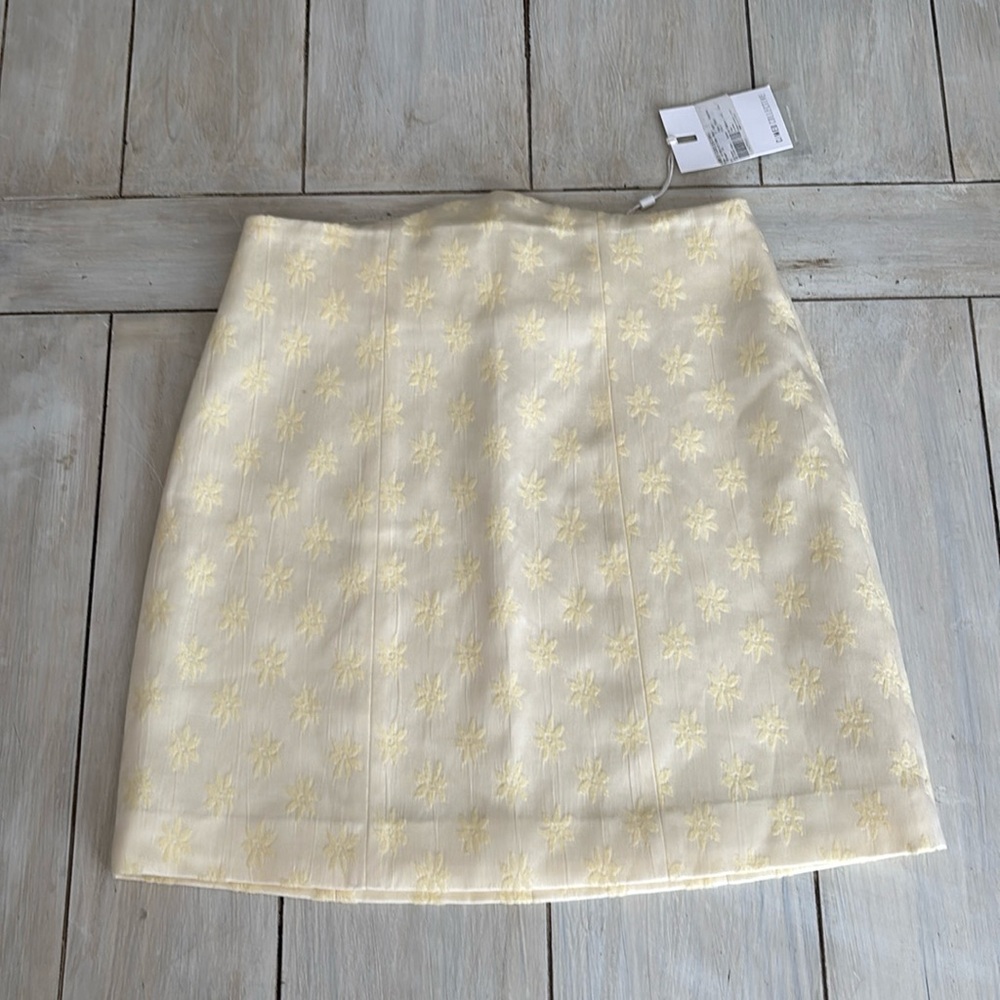 C/Meo Collection NWT Sample Yellow Damask Skirt Size Small